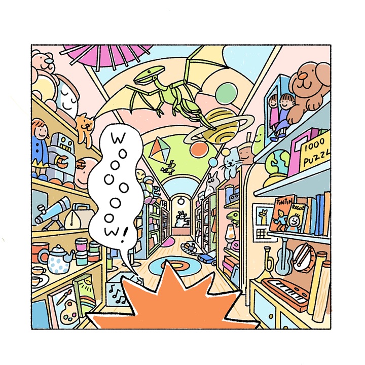 Mizuki gazes into a giant toy store: WOOOOOW!