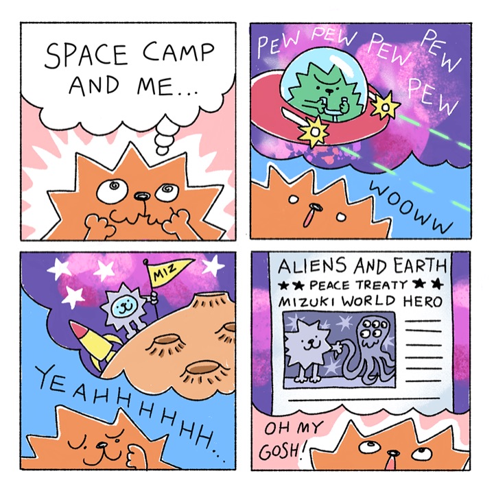 Mizuki daydreams about Space Camp and becoming a world hero